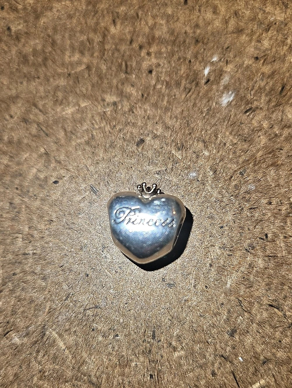 Pandora Pink Princess Heart Charm in Silver